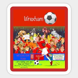 Its raining cats and dogs. Wrexham supporters funny sayings. Sticker